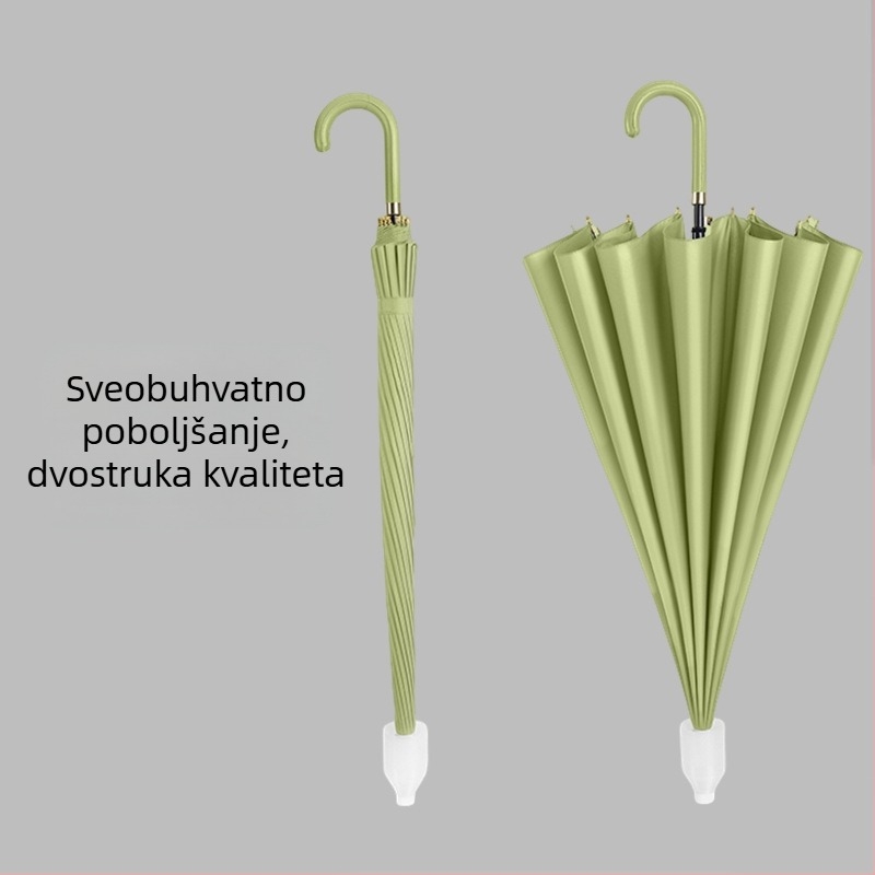 Dječji kišobran s vodootpornim pokrovom, 16 rebara, duga ručka, automatsko otvaranje, pongee 190T tkanina, metalni okvir, plastična ručka