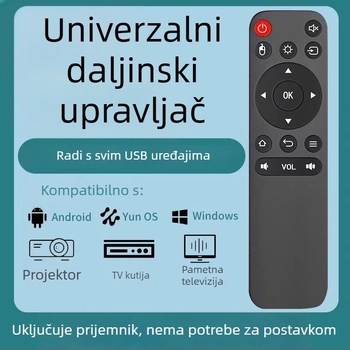 xyc daljinski upravljač za projektor, 2.4G, domet 10 m, kompatibilan s TV-om