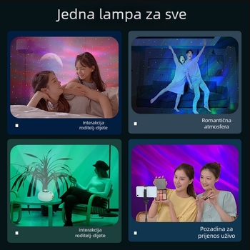 USB napajanje UFO laserski projektor zvjezdanog neba s Bluetoothom, daljinskim upravljačem i zvukom — LED noćna svjetiljka za spavaću sobu bez pametnih funkcija