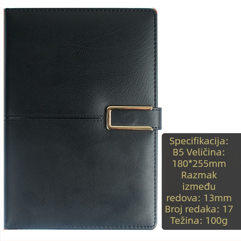 Xitong bilježnica s magnetskim zatvaračem, 96 stranica, mreža 1,3 cm, papir 40 g, slobodni listovi