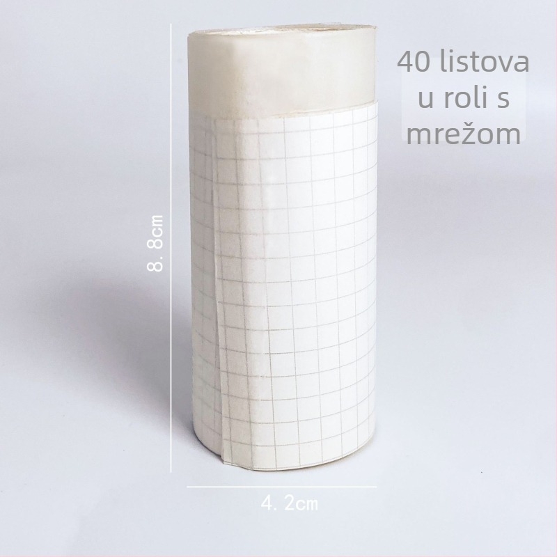 Roll-tip proširene samoljepive bilješke trake – papir za bilješke koji se može kidati, 40 unutarnjih stranica, ljepilo