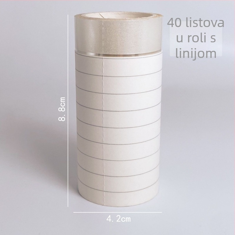 Roll-tip proširene samoljepive bilješke trake – papir za bilješke koji se može kidati, 40 unutarnjih stranica, ljepilo