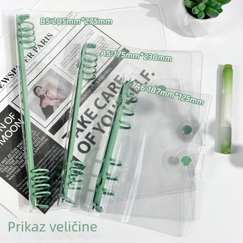 Držač bilježnice s prozirnim PVC premazom, Binder način vezivanja, INS stil metalni klips