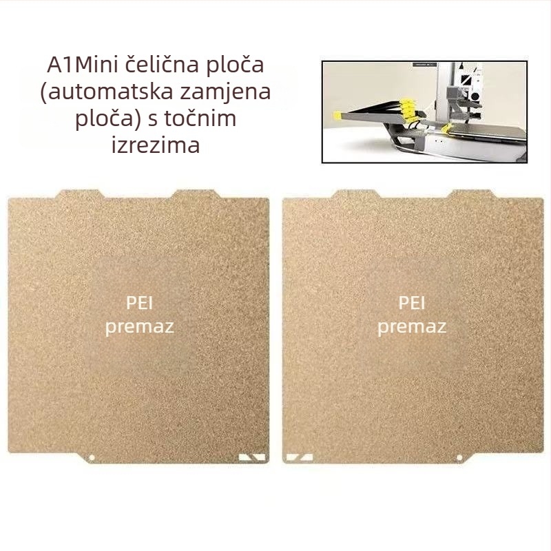 Platforma za 3D ispis s toplom posteljom i spring steel pločom, automatska promjena diska, precizno pozicioniranje rupa (Materijal: Spring steel + PEI)