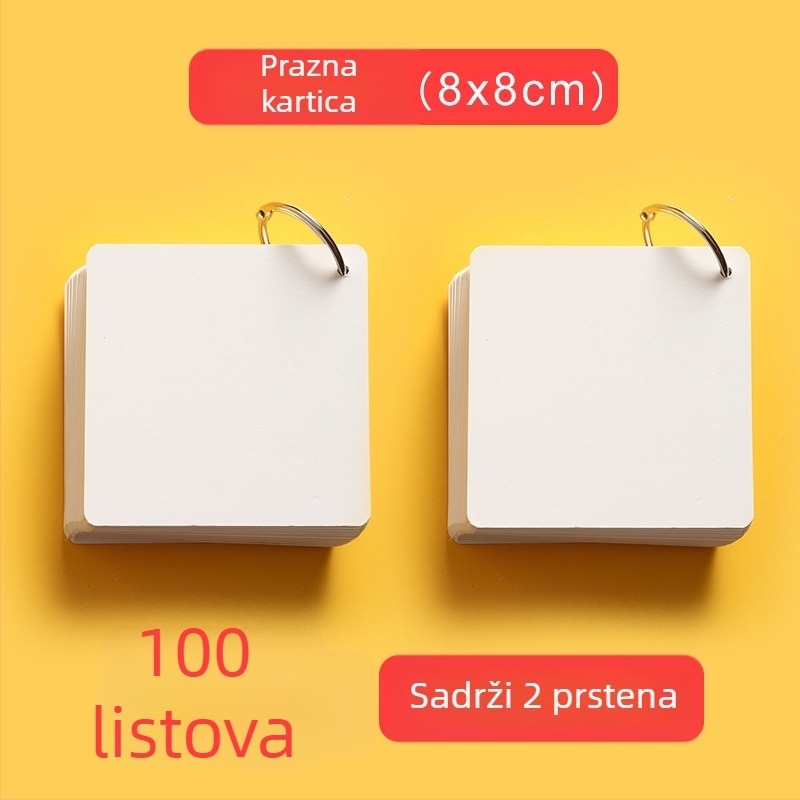Kaba Bear prazne kartice riječi od kartona za englesko pisanje, kutija za bilješke 300G, cigla-stil papira