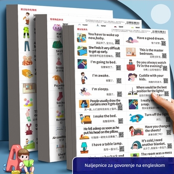 Engleske naljepnice za učenje za djecu — dnevne životne scene, ljepilo, sladak stil, ispis (Brand: Jerry; Adhesive: Yes; Style: Cute; Craft: Printing)