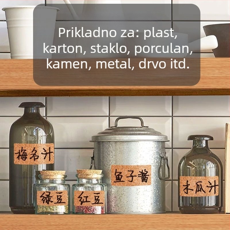 Samoljepljive korkove drvene etikete – vodootporne naljepnice za kozmetiku, začine i hranu, označavanje datuma (ručni zapis) [Brand: Friendly; Šifra proizvoda: zms; Lijepiti: Da; IP ovlaštenje: Ne]