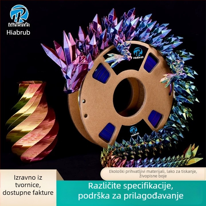 PLA svilenkasto gradijentno vlakno, kružni presjek, duljina 330 m, diskasti oblik, Silk PLA serija za 3D ispis, podrijetlo Kina