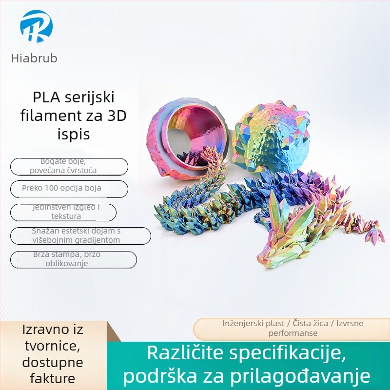 PLA svilenkasto gradijentno vlakno, kružni presjek, duljina 330 m, diskasti oblik, Silk PLA serija za 3D ispis, podrijetlo Kina