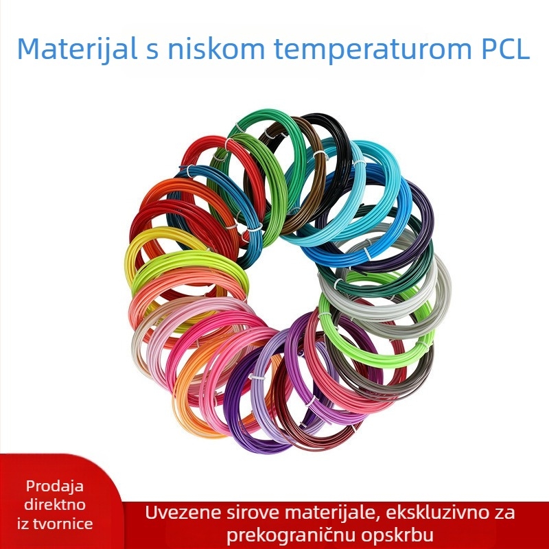 PCL filament za 3D olovku, svjetleći, niska temperatura, promjer 1.75 mm, preciznost 0.01 mm
