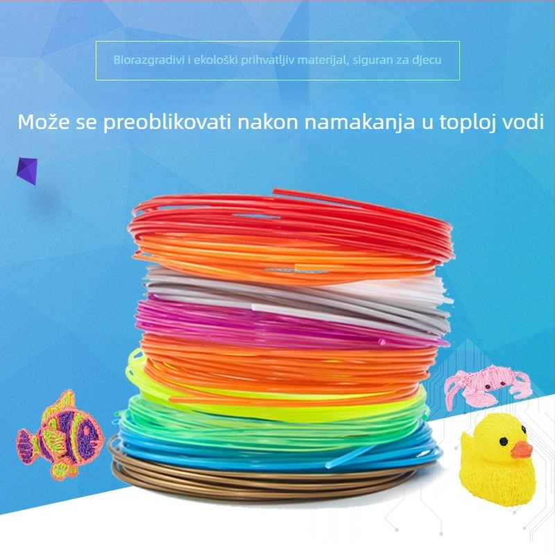 PCL filament za 3D olovku, svjetleći, niska temperatura, promjer 1.75 mm, preciznost 0.01 mm