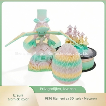 PETG 3D filament Rainbow Macaron Gradient, promjera 1,75 mm, 1 kg, za Tuozhu AMS