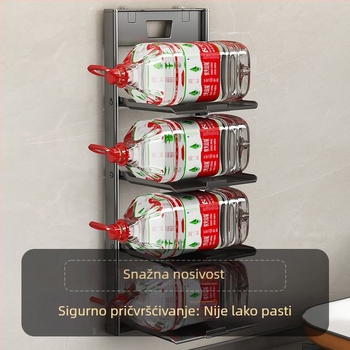 Kuhinjski zidni stalak za pripremu s suction cup, višerazinski sklopivi organizator posuđa