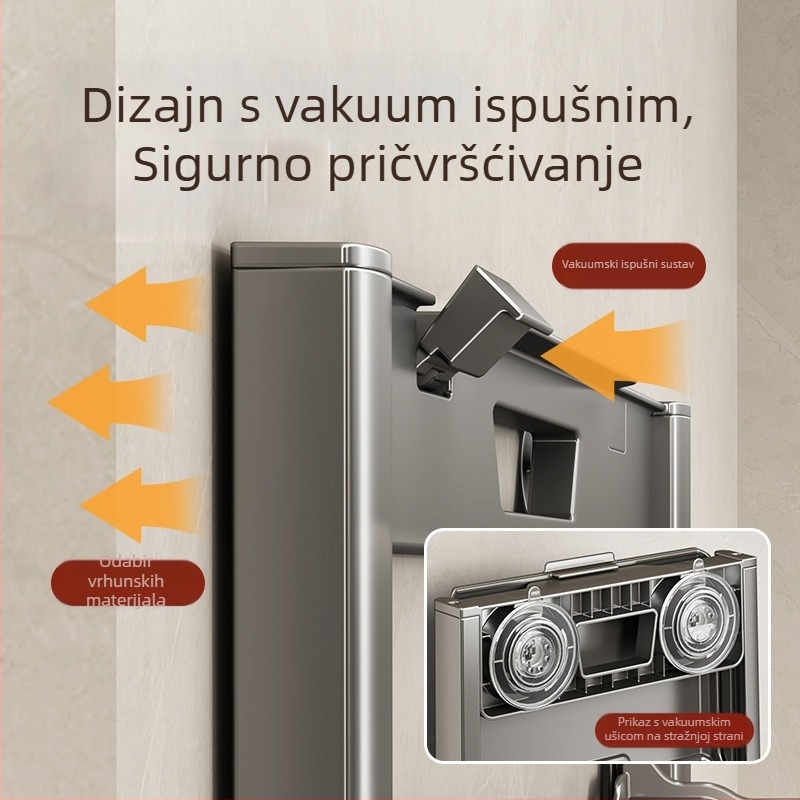 Kuhinjski zidni stalak za pripremu s suction cup, višerazinski sklopivi organizator posuđa