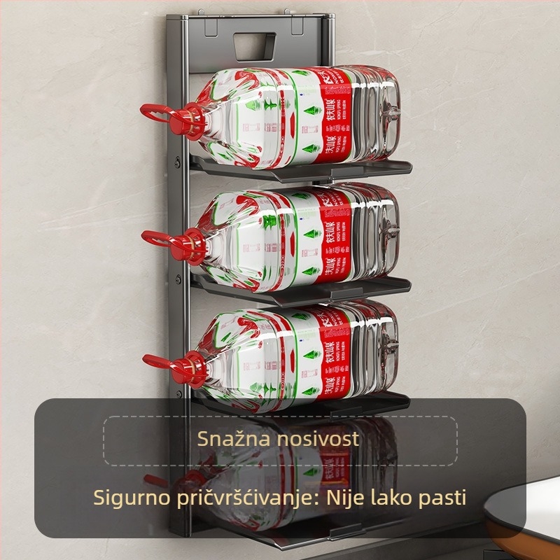 Kuhinjski zidni stalak za pripremu s suction cup, višerazinski sklopivi organizator posuđa