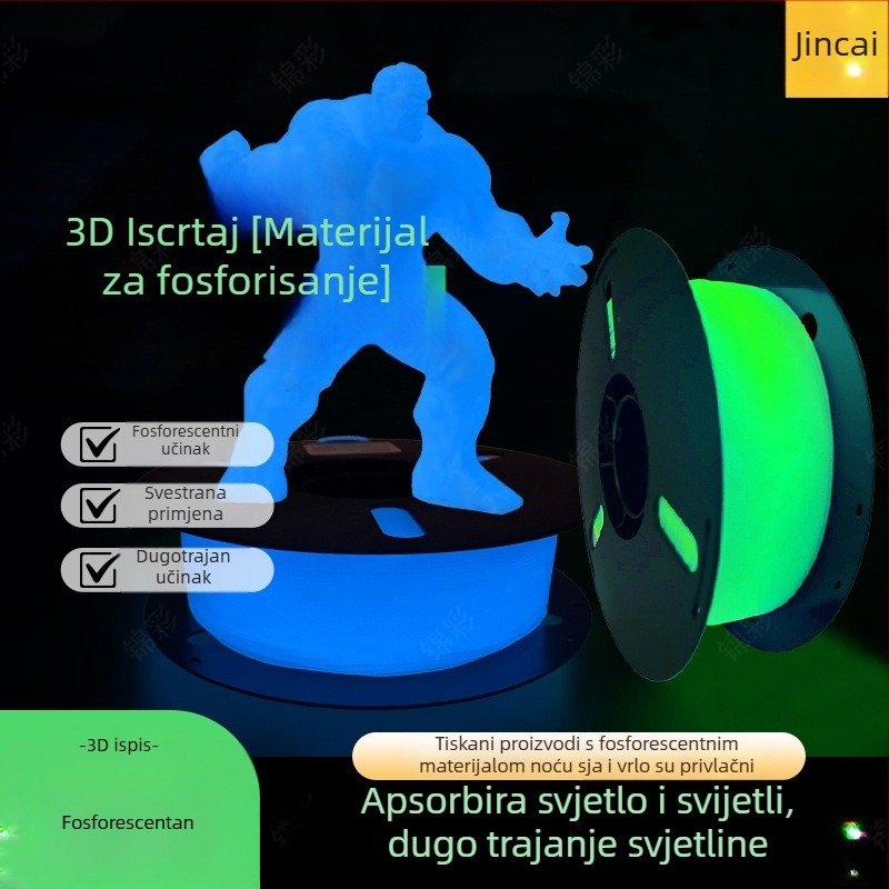 PLA 3D tiskani materijal, filament 1.75 mm, FDM, univerzalna kompatibilnost pisača, visoka brzina