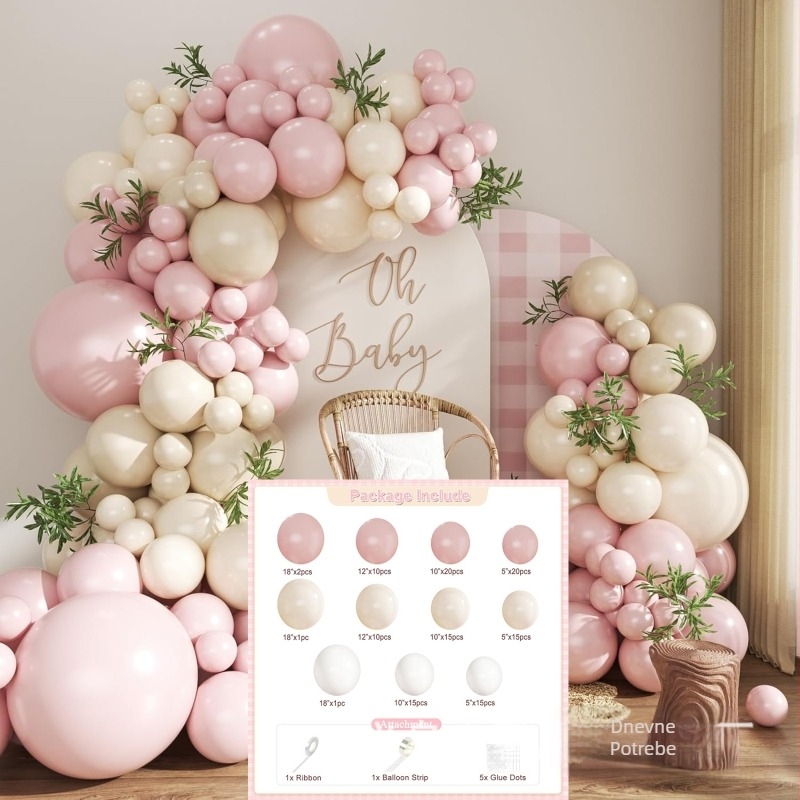 Latex balon set za ukrašavanje otvaranja luka — okrugli baloni s tiskom loga, pogodni za rođendane i vjenčanja