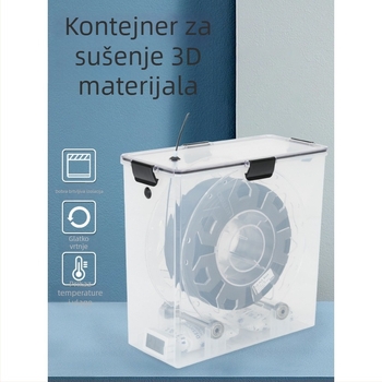 Kutija za sušenje potrošnog materijala za 3D printer s kapacitetom 1 kg, ladica za materijal i zatvoreno skladište za PLA, PETG, TPU, nylon i ABS