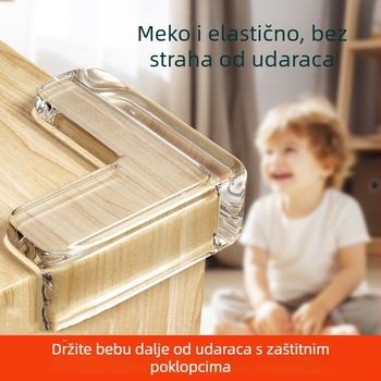 Zaštitnik kutu stola, pravokutni kut, proziran mekani silikon, protua udara