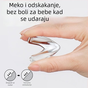 Zaštitnik kutu stola, pravokutni kut, proziran mekani silikon, protua udara