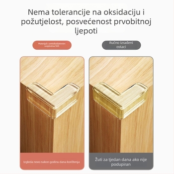 Zaštitnik kutu stola, pravokutni kut, proziran mekani silikon, protua udara