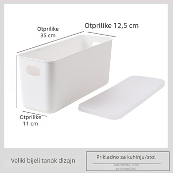 Tanak pravokutni plastični kutija za skladištenje s poklopcem, otporna na prašinu, prenosna za dnevni boravak