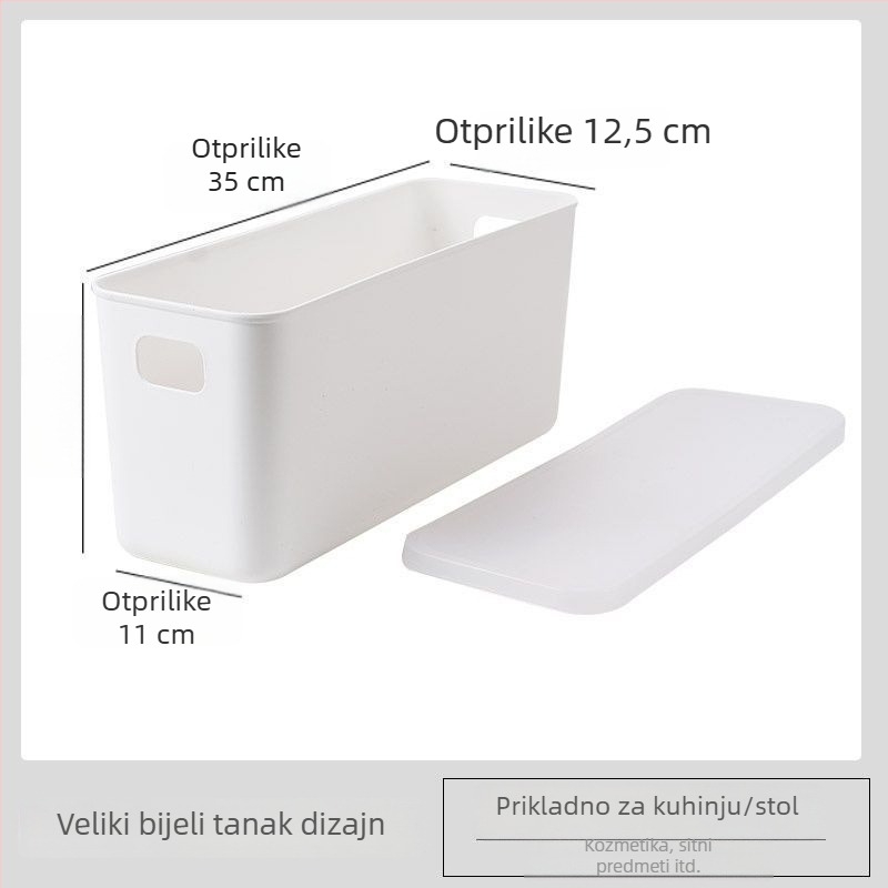 Tanak pravokutni plastični kutija za skladištenje s poklopcem, otporna na prašinu, prenosna za dnevni boravak