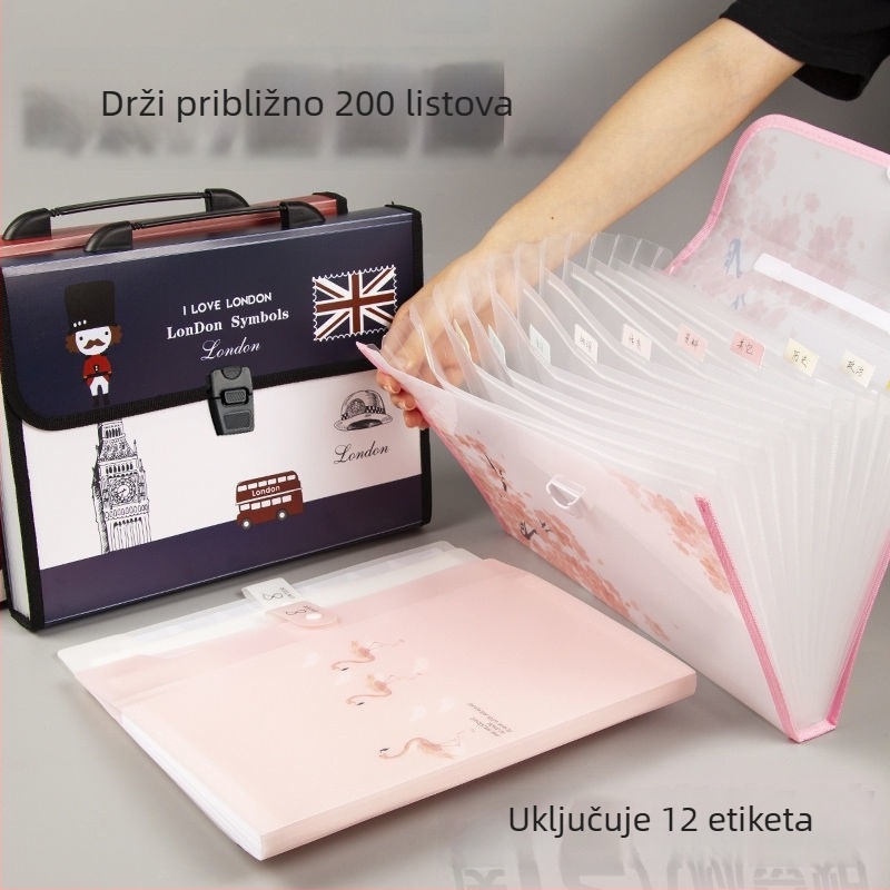 A4 akordion mapa s višestrukom klasifikacijom, spremanje ispita i dokumenta za učenike; materijal plastika; stil vezanje užetom; oblik: vidi detalje