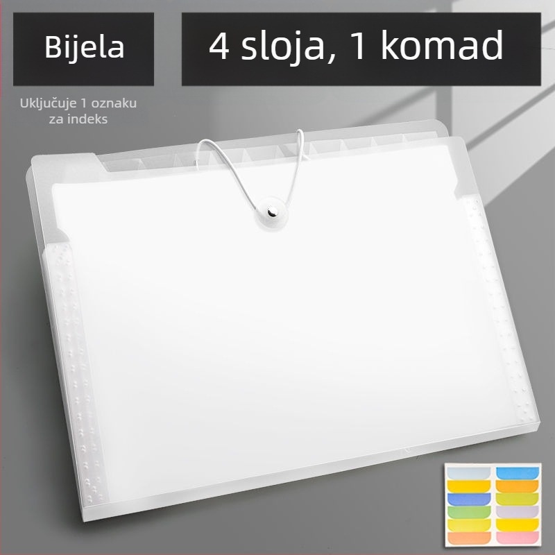 A4 akordion mapa s višestrukom klasifikacijom, spremanje ispita i dokumenta za učenike; materijal plastika; stil vezanje užetom; oblik: vidi detalje