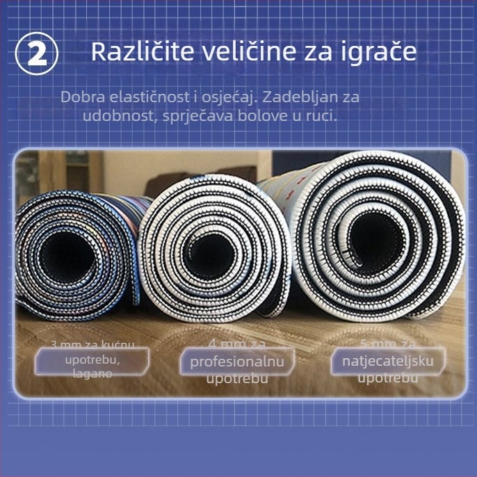 Podloga za miš Rui Shuo Stadium za stolnu površinu, prirodna guma, podrška zgloba, jednostrana, prijenos topline