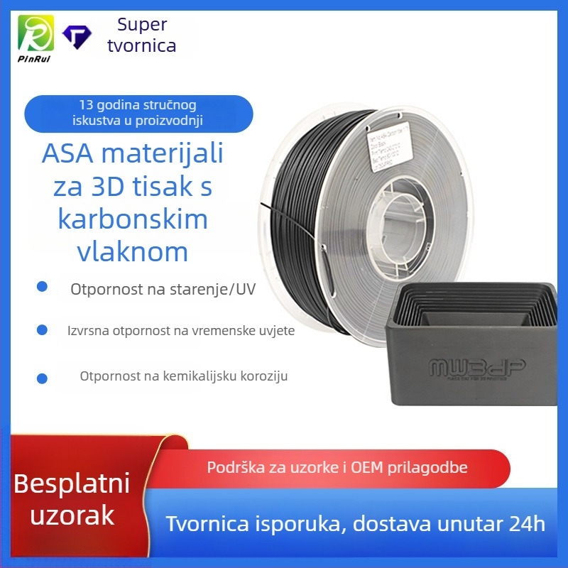 Pinrui ASA-CF filament za 3D ispis, kružni presjek, 1 kg