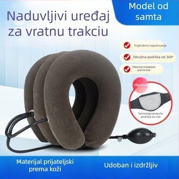 U-oblikovana nadusiva jastučnica za vrat, s plišastim pokrovom, punjena zrakom, univerzalna namjena, težina do 0,5 kg