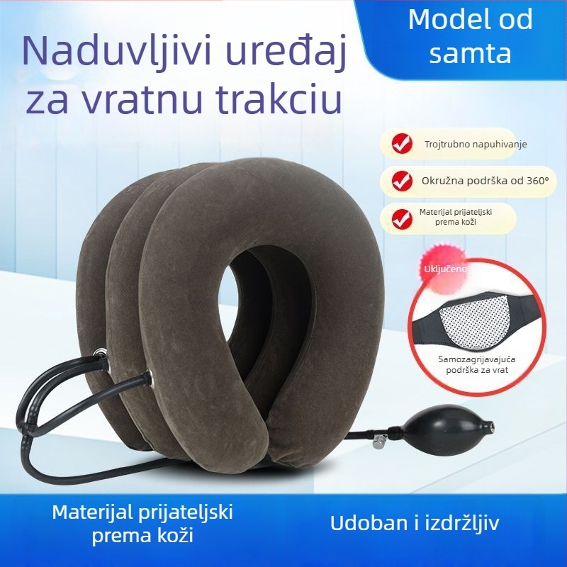 U-oblikovana nadusiva jastučnica za vrat, s plišastim pokrovom, punjena zrakom, univerzalna namjena, težina do 0,5 kg