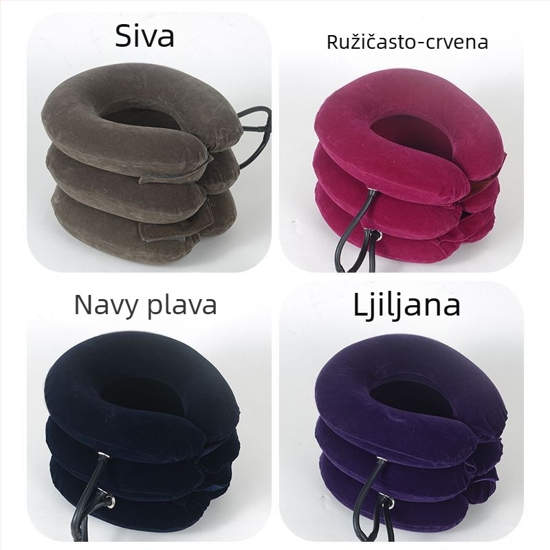 U-oblikovana nadusiva jastučnica za vrat, s plišastim pokrovom, punjena zrakom, univerzalna namjena, težina do 0,5 kg