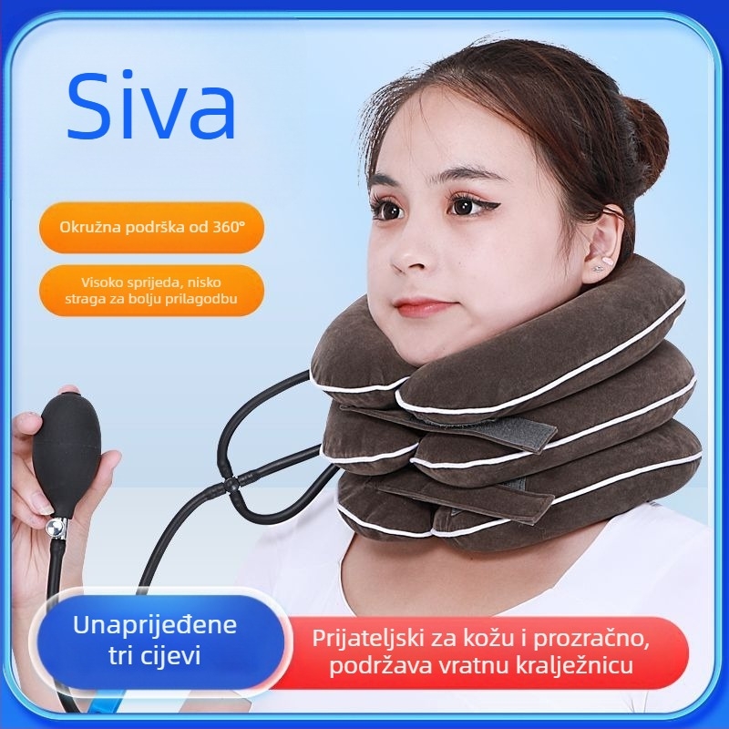 U-oblikovana nadusiva jastučnica za vrat, s plišastim pokrovom, punjena zrakom, univerzalna namjena, težina do 0,5 kg