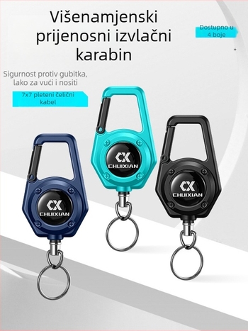 Izvlačni karabiner za telefon i outdoor ruksak – protiv gubitka, konopac i automatsko vraćanje • Marka: Drooping String • Materijal: ABS