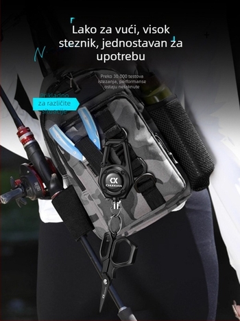Izvlačni karabiner za telefon i outdoor ruksak – protiv gubitka, konopac i automatsko vraćanje • Marka: Drooping String • Materijal: ABS