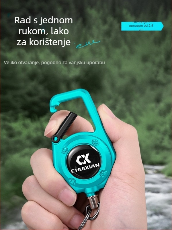 Izvlačni karabiner za telefon i outdoor ruksak – protiv gubitka, konopac i automatsko vraćanje • Marka: Drooping String • Materijal: ABS