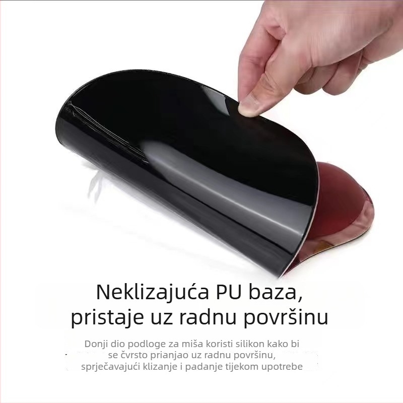 Silikonska podloga za miš s podrškom za zglob, 3D dizajn, jednostrana, dimenzije 260×210×29 mm