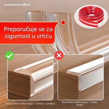 Prozirni silikonasti zaštitnik kutova za zidove i namještaj – sigurnost za djecu, ljepilo, mekani zaštitnik kutova, protiv sudaranja