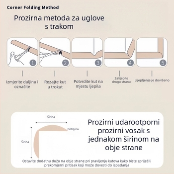 Prozirni silikonasti zaštitnik kutova za zidove i namještaj – sigurnost za djecu, ljepilo, mekani zaštitnik kutova, protiv sudaranja