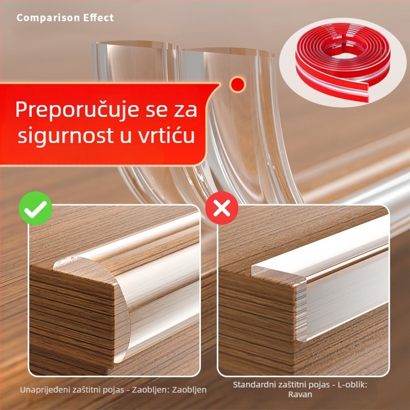 Prozirni silikonasti zaštitnik kutova za zidove i namještaj – sigurnost za djecu, ljepilo, mekani zaštitnik kutova, protiv sudaranja