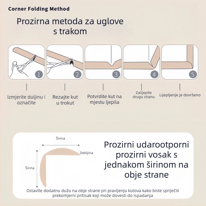 Prozirni silikonasti zaštitnik kutova za zidove i namještaj – sigurnost za djecu, ljepilo, mekani zaštitnik kutova, protiv sudaranja