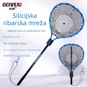 Benno sklopiva silikonska ručna mreža za ribolov – lagana za nošenje, za morski ribolov