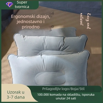 Nafukivaći putni jastuk s naslonom (materijal: flocking; način nadimanja: ručna pumpa; težina: 0,2 kg; univerzalna kompatibilnost)