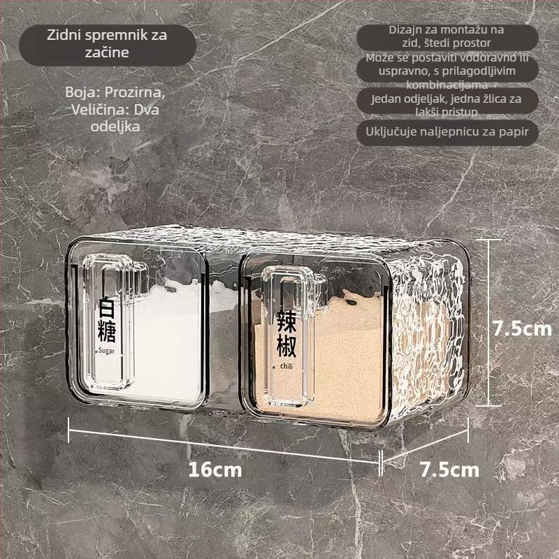 Plastična kutija za začine na zid u stilu laganog luksuza sa ladicom