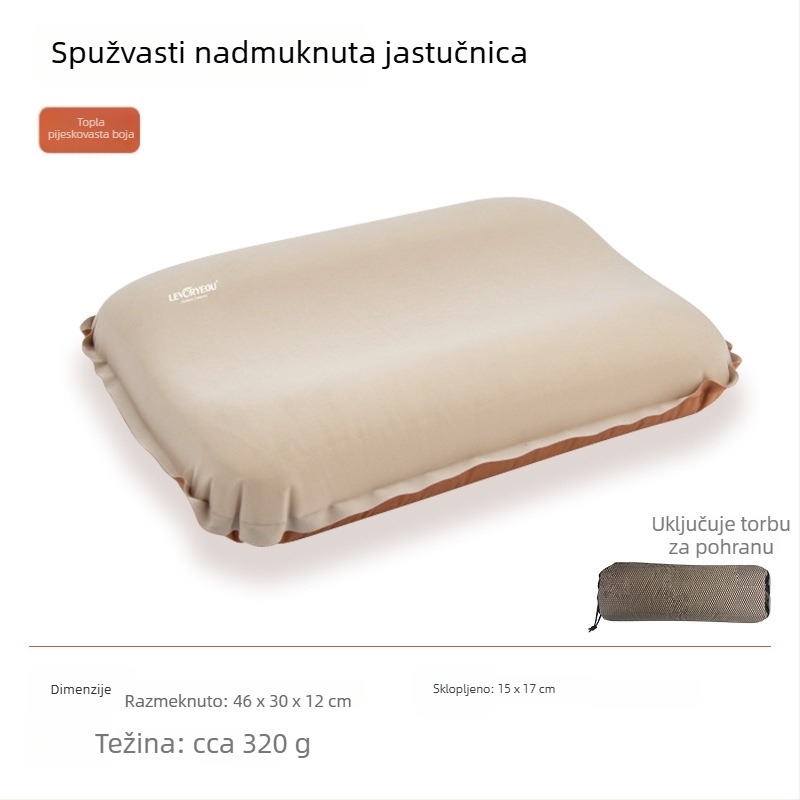 Jastuk – Couple Friends 3D vanjski automatski nadihujući putni jastuk, prijenosni kamping jastuk, ovlaštena privatna marka