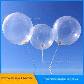 Prozirni latex dekorativni okrugli balon s isprintanim logom, pogodan za ukrašavanje rođendana i vjenčanja