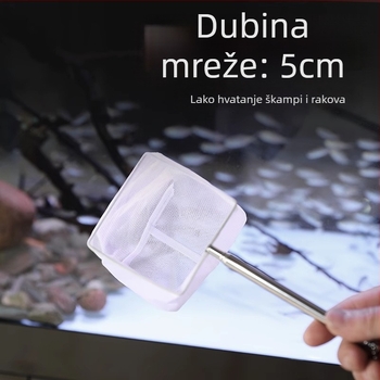 Teleskopna mreža za akvarij od nehrđajućeg čelika, gusta mreža, 3D dizajn (Materijal: nehrđajući čelik; Teleskopski dizajn; Upotreba: akvarij; Mreža: gusta)