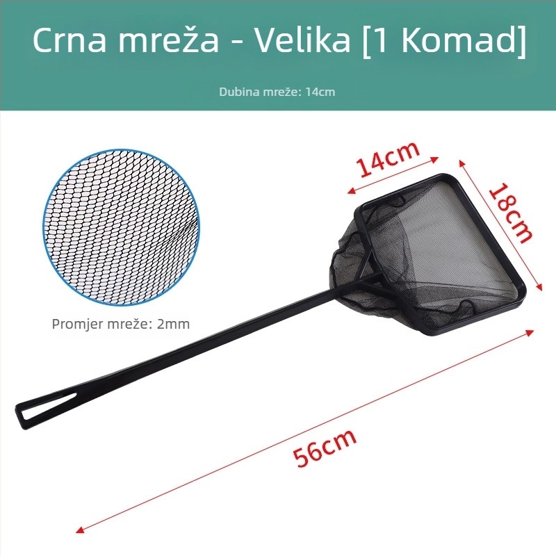 Teleskopna mreža za akvarij od nehrđajućeg čelika, gusta mreža, 3D dizajn (Materijal: nehrđajući čelik; Teleskopski dizajn; Upotreba: akvarij; Mreža: gusta)